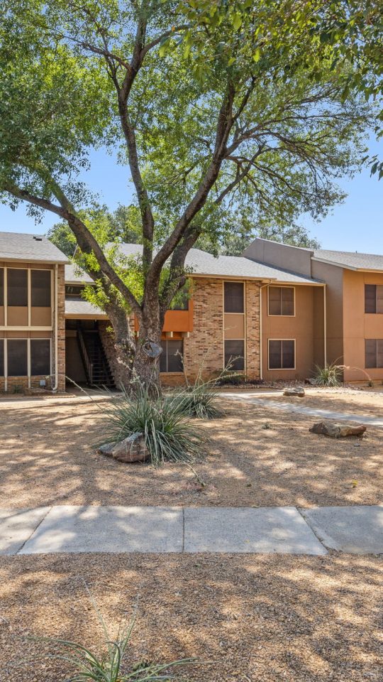 Exterior of modern apartments in Euless, TX.